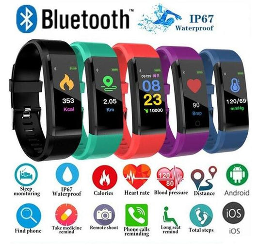 Pulsera Inteligente con Monitor de Frecuencia Cardíaca y Rastreador de Actividad Física