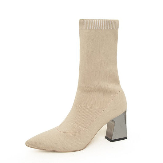 Botas de Tacón Alto Punta Fina Caña Media - Estilo Elegante para Mujer - Image 7