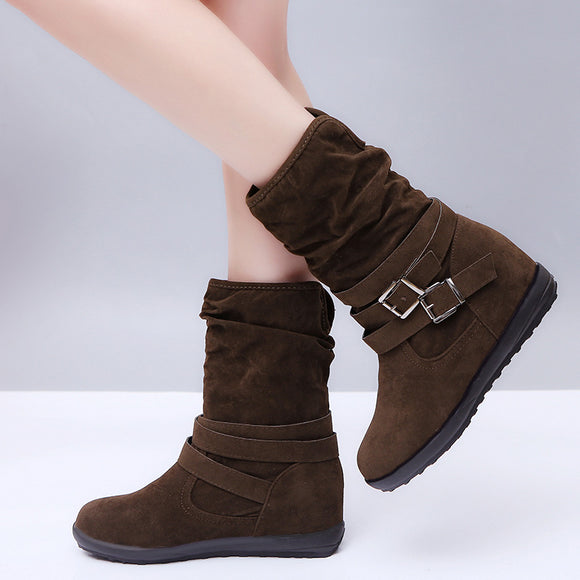 Botas de Algodón Forradas en Fleece con Doble Hebilla