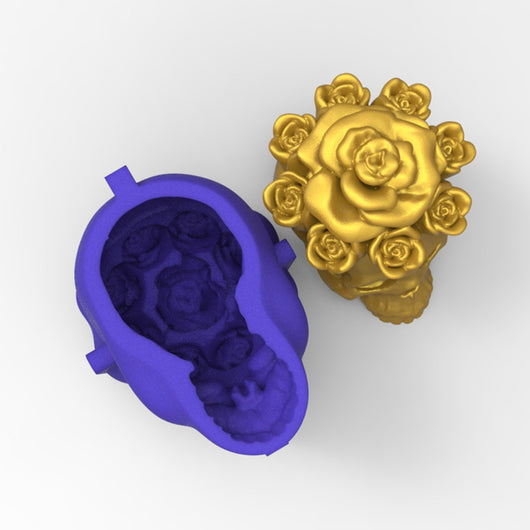 Molde de Silicona Calavera con Rosas - Image 4