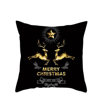 Funda de Almohada Navideña con Diseño de Ciervo y Patrón Geométrico - Image 16