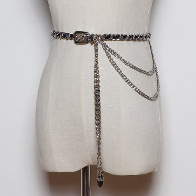 Jeans Femeninos Elegantes con Cadena Trenzada de Metal - Image 8