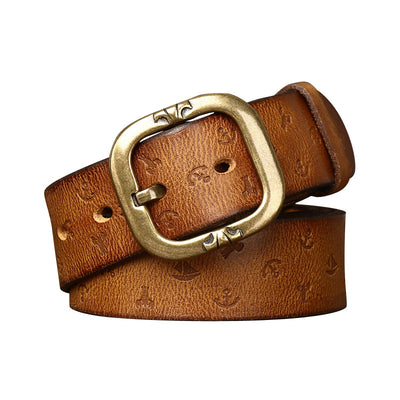 Cinturón de Cuero Estilo Coreano con Patrón Exclusivo para Hombre - Image 5