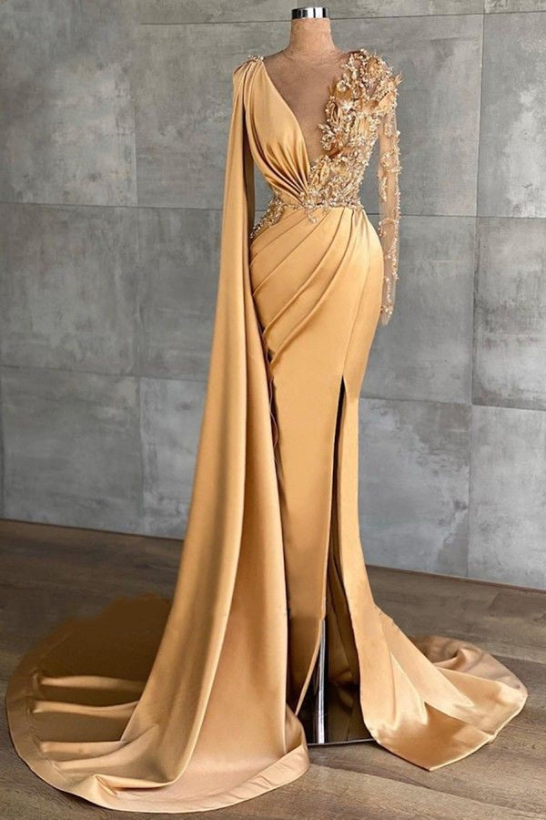 Vestido Largo de Encaje con Manga Larga para Tallas Grandes - Image 3