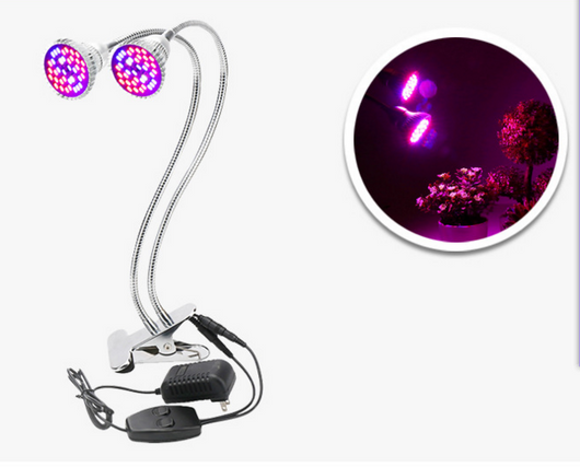 Lámpara LED de Cultivo Dual 10W con Pinza de Escritorio y Cuello Flexible