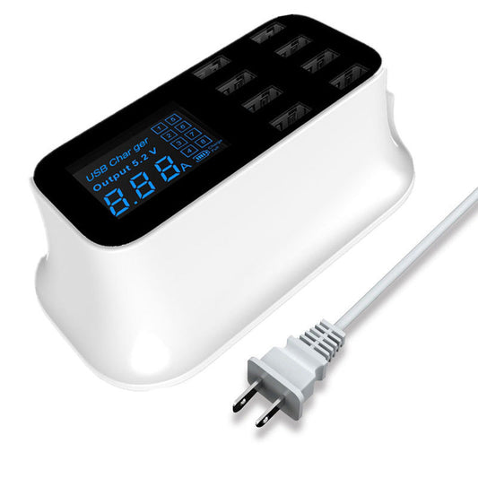 Cargador Rápido 40W con Pantalla Digital y 8 Puertos USB