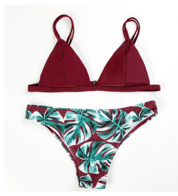 Bikini Reversible con Estampado de Hojas Doble Cara - Image 12