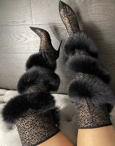 Botas Stiletto de Punta Fina con Ribete de Lana - Image 6