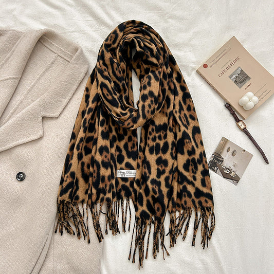 Bufanda Vintage Estampado Leopardo en Cashmira Artificial para Mujer - Image 2