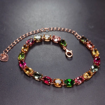 Pulsera de Turmalina Multicolor Natural para Mujer con Cristales Genuinos - Image 5