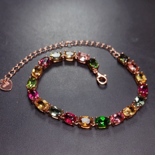 Pulsera de Turmalina Multicolor Natural para Mujer con Cristales Genuinos - Image 5