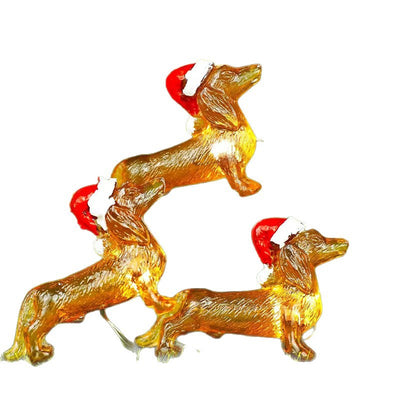 Lámpara Navideña Perro Salchicha con Luces LED y Alambre de Cobre - Image 5