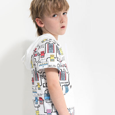 Playera Infantil Manga Corta con Capucha y Estampado Animado - Image 2