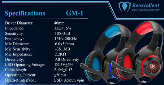 Auriculares Gaming Luminosos GM-1 con Micrófono y Luces LED - Image 5