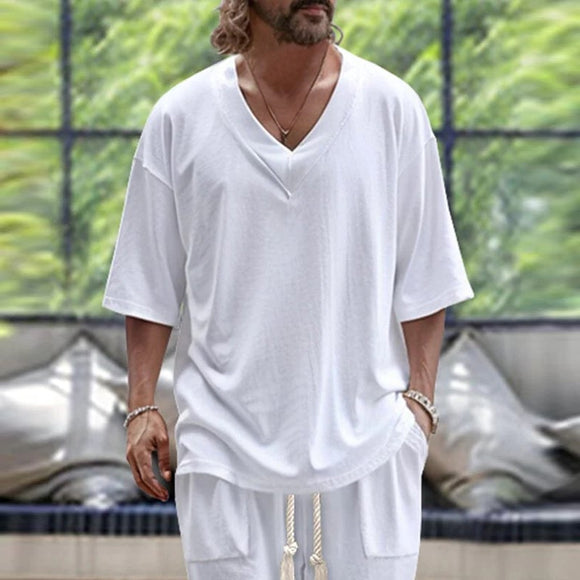 Conjunto de Pantalón y Sudadera V-neck con Cordón Ajustable