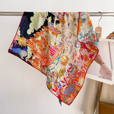 Pañuelo de Seda y Lana Tropical Bicolor - Image 19