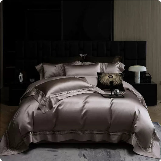 Juego de Cama Jacquard de Seda Premium Densidad Alta - Diseño Minimalista - Image 3