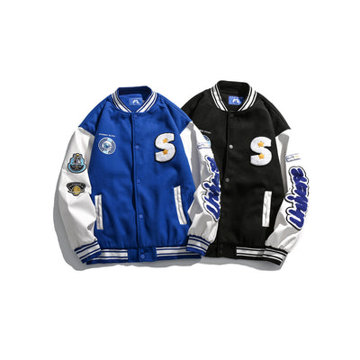 Chaqueta Deportiva de Béisbol con Parches de Contraste - Image 9