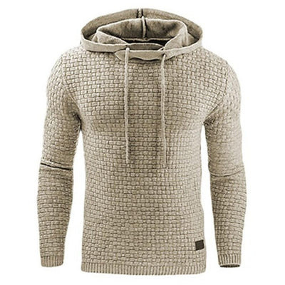 Sudadera con Capucha Jacquard para Hombre - Abrigo Cálido de Manga Larga - Image 9