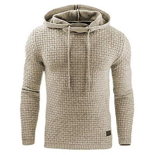 Sudadera con Capucha Jacquard para Hombre - Abrigo Cálido de Manga Larga - Image 9