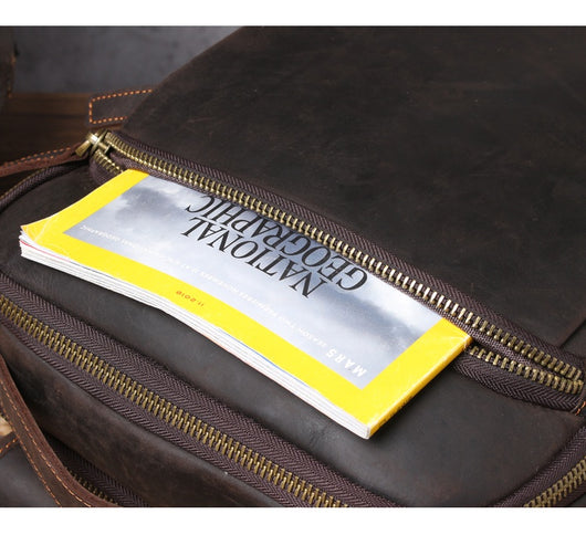 Mochila de Cuero Vintage Simplicity para Hombre - Image 11