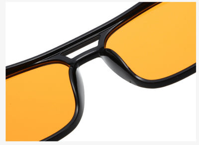 Men's double beam business sunglasses with powder pink frame and gradual tea-colored gradient lenses. - Image 22
