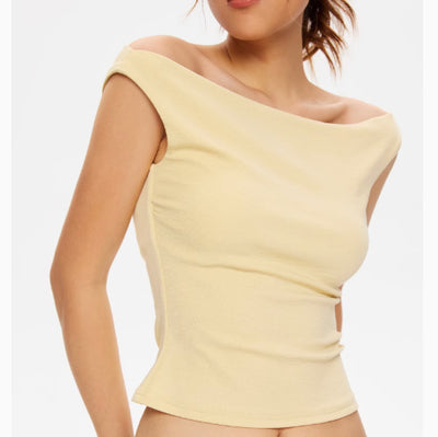Chaleco Tejido Tencel Hombro Descubierto con Doble Capa Frontal - Image 9