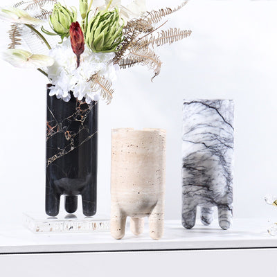 Jarrón Decorativo Hidropónico de Mármol con Planta Verde - Image 4