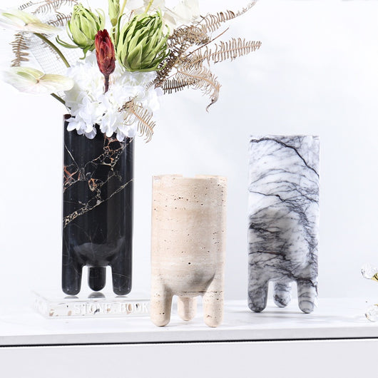 Jarrón Decorativo Hidropónico de Mármol con Planta Verde - Image 4