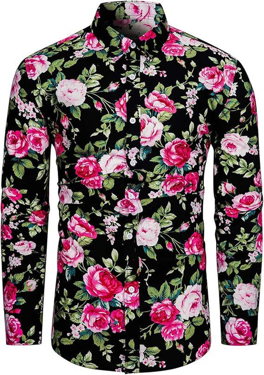 Camisa Manga Larga Estampado Floral para Hombre - Image 18