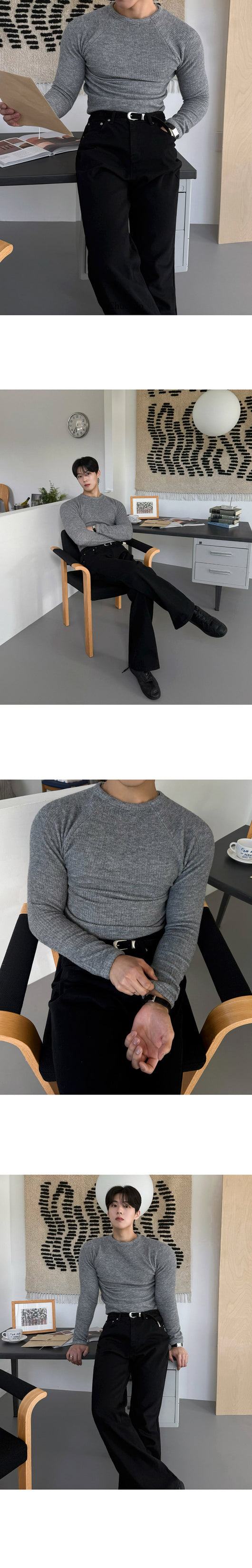 Camiseta Manga Larga Cuello Redondo Ajustada - Base Layer Otoño Hombre - Image 20