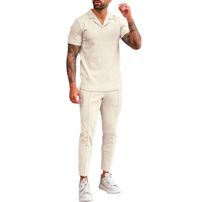 Traje Casual de Dos Piezas con Camisa Cuello V y Pantalón Corto - Image 16