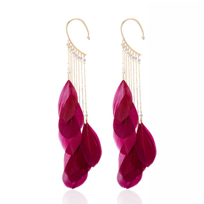 Aretes Bohemios con Plumas y Borlas - Image 6