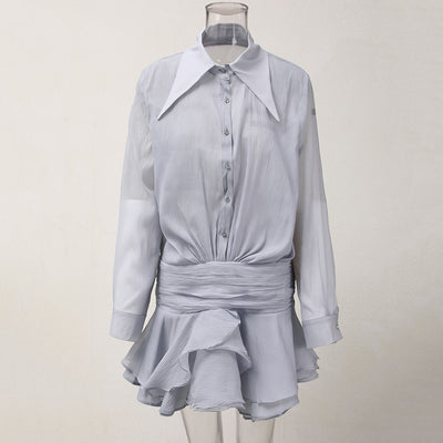 Vestido Camisero Hoja de Loto para Mujer - Image 12