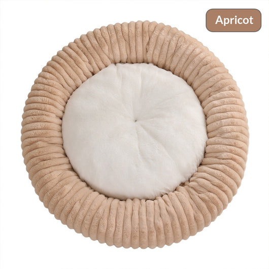 Cama Acolchada Redonda para Mascotas con Diseño de Rayas - Image 14