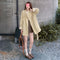 Cortavientos Khaki Cuello Mao para Mujer - Estilo Británico Otoño