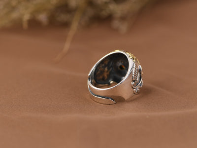 Anillo de Plata S925 Vintage Ajustable para Hombre - Image 12