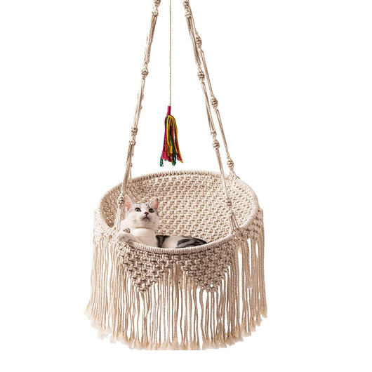 Nido Bohemio Tejido para Gatos con Bolsillo de Red - Image 6