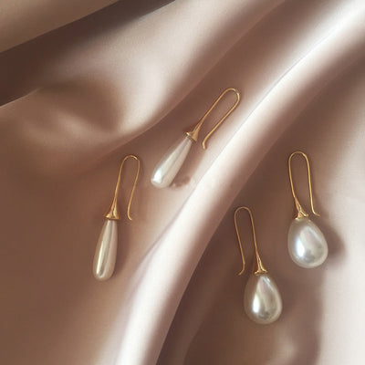 Aretes Minimalistas de Perla en Gota