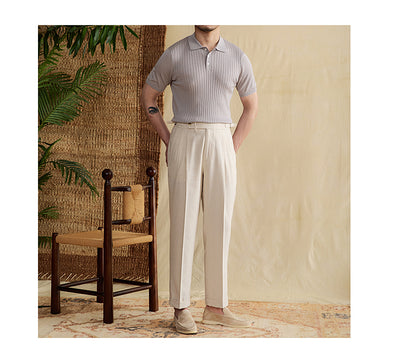 Polo Slim Fit con Rayas Hundidas en Tencel Algodón - Camiseta Transpirable - Image 15