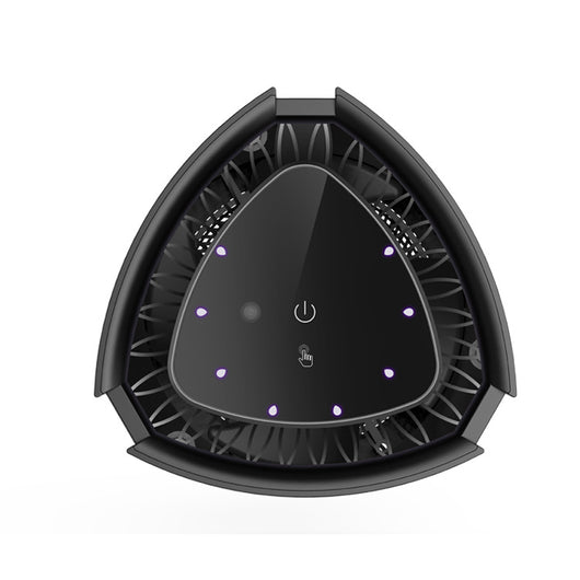 Black intelligent mosquito repellent light with purple glow and four 4.13-inch round sticky traps. - Image 3