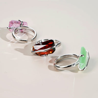 Anillo de Flor de Durazno Diseño Minimalista para Mujer