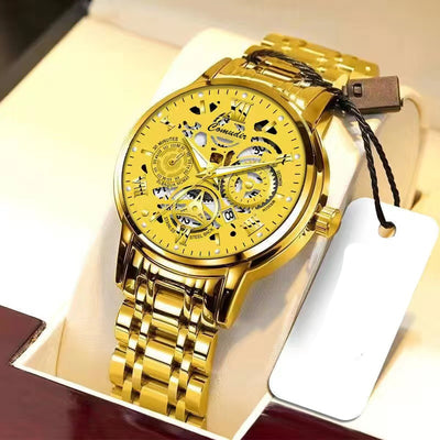 Reloj Hombre Hueco Resistente al Agua con Calendario y Esfera Luminosa - Image 3