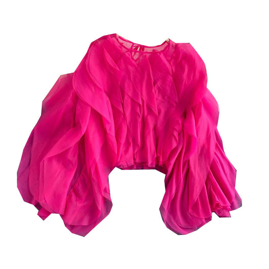 Blusa Elegante de Chifón con Volantes Superpuestos - Image 3