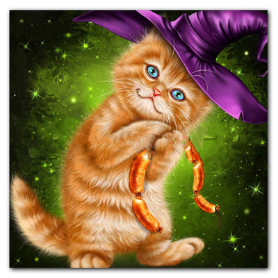 Pintura de Diamantes Gato Halloween Cuadrado - Arte Relajante y Decorativo - Image 21