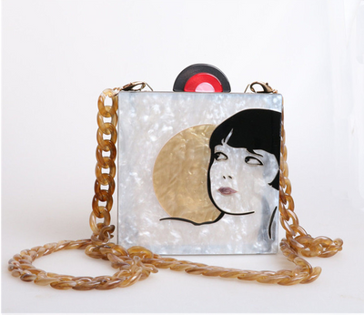 Bolso Vintage Cosido a Mano - Cartera Acrílica Cuadrada Pequeña para Eventos - Image 11