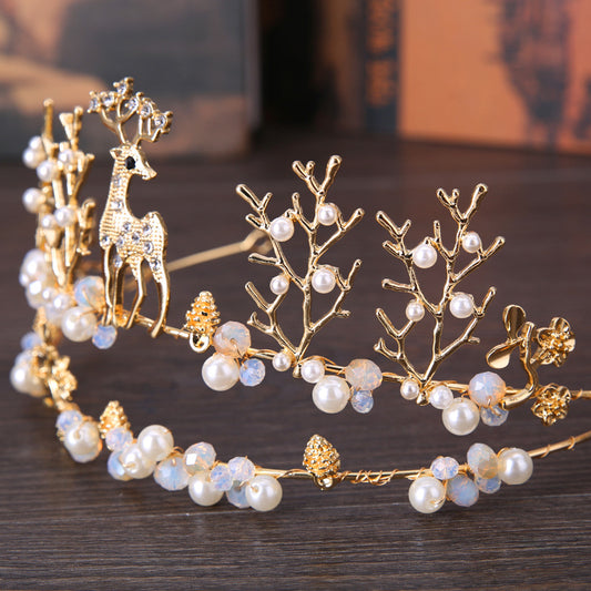 Corona de Venado Dorada - Accesorios de Boda con Motivo Animal