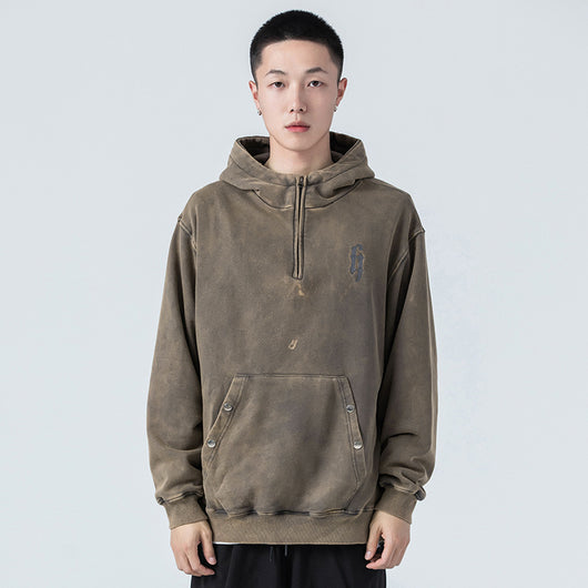 Suéter Hoodie Desgastado Lavado - Marca Tide para Hombre