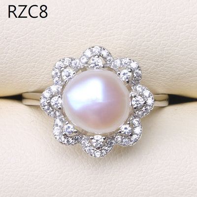 Anillo de Perla Barroca Natural Diseño Luna Platino - Image 72