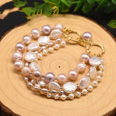 Pulsera Multicapa de Perlas Barrocas de Agua Dulce Natural - Image 5